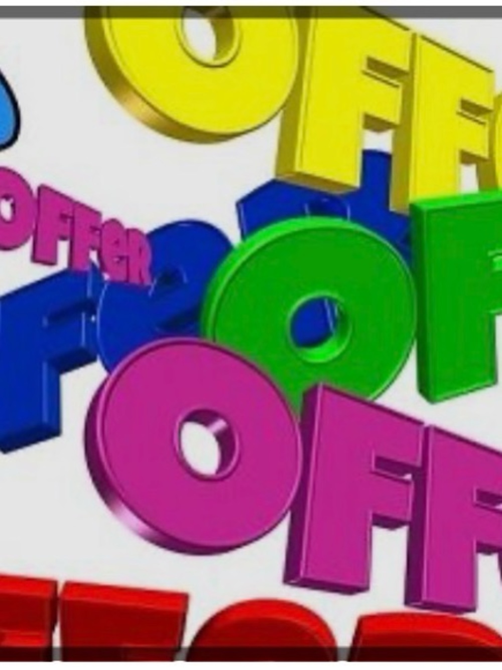 Colorful 'OFF' Party Cutouts - Multi-Color Decorative Letters